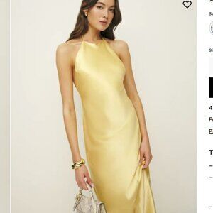 Reformation Jeany Silk Dress Sunshine Yellow Size M
